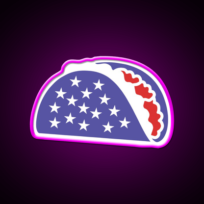 Patriotic Taco Red White And Blue Flag Gift Taco Led Neon Sign Rgb Color - Shineneon