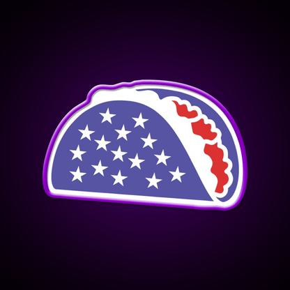 Patriotic Taco Red White And Blue Flag Gift Taco Led Neon Sign Rgb Color - Shineneon