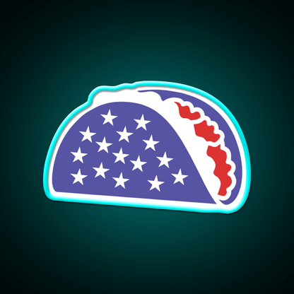 Patriotic Taco Red White And Blue Flag Gift Taco Led Neon Sign Rgb Color - Shineneon
