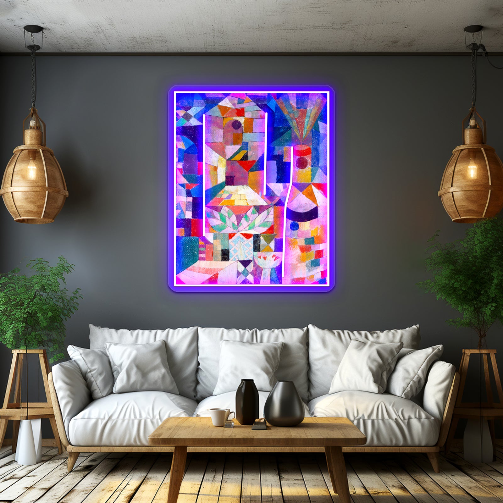 Paul Klee Hd Burggarten 1919 Wall Artwork Neon Signs | Shineneon