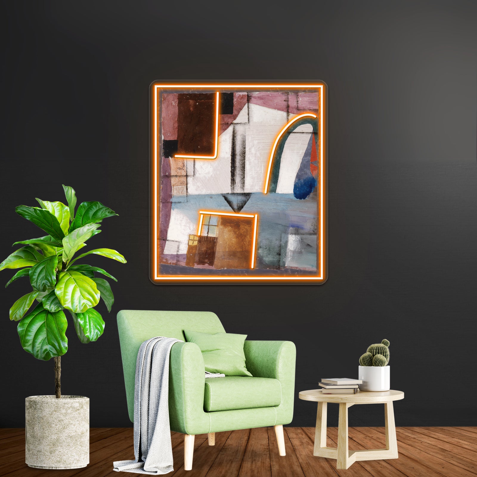 Paul Klee White Easter Ii Abstract Pattern Wall Artwork Neon Signs | Shineneon