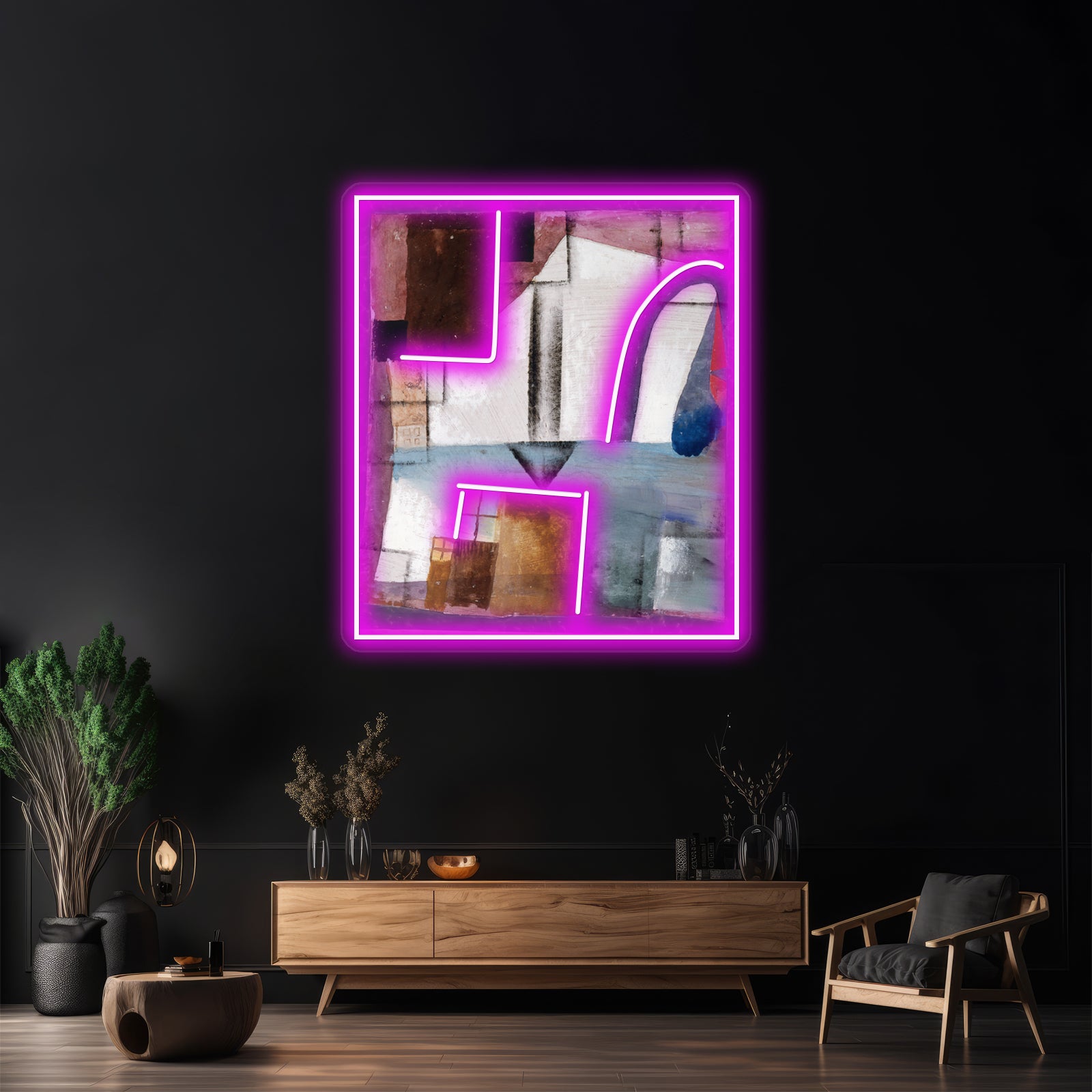 Paul Klee White Easter Ii Abstract Pattern Wall Artwork Neon Signs | Shineneon