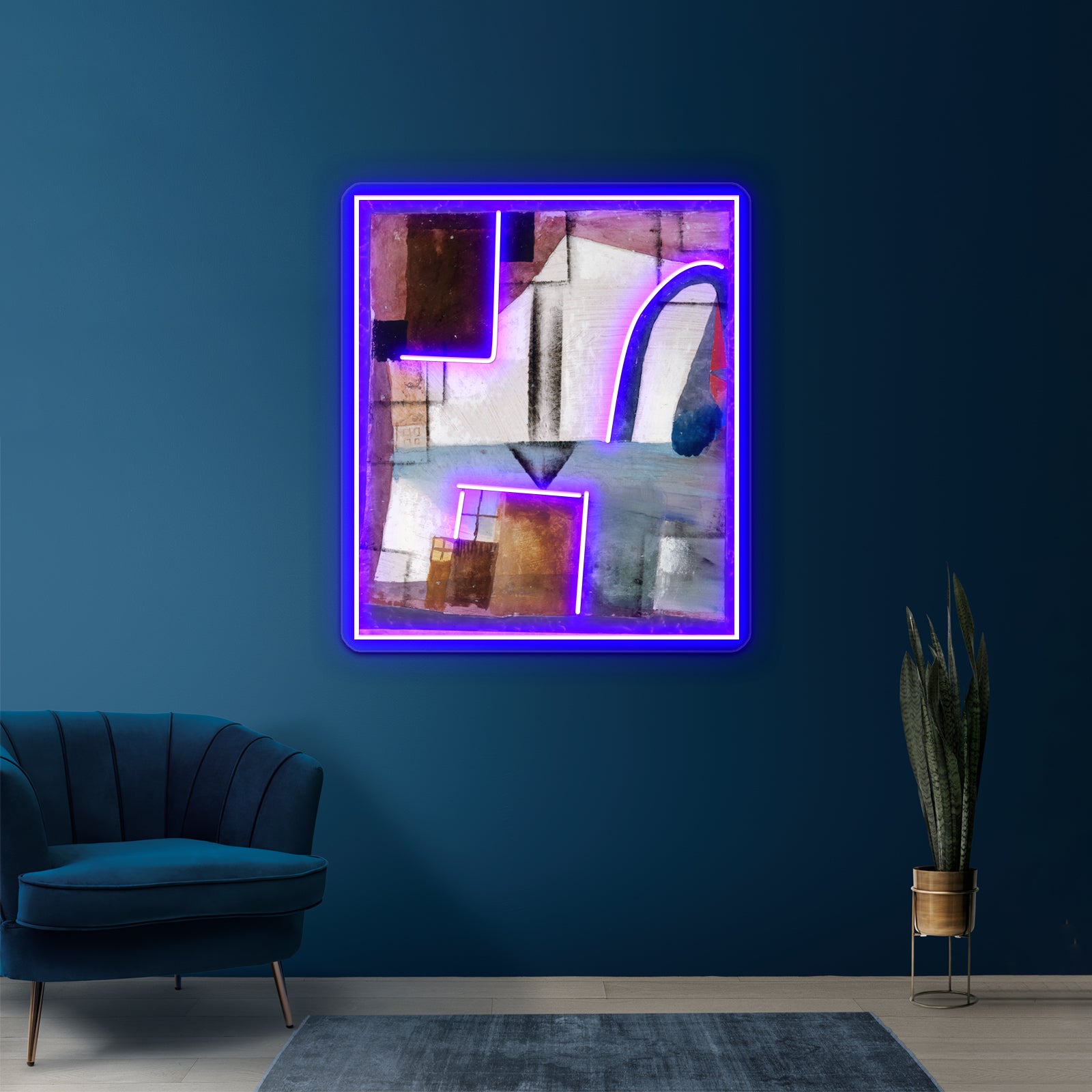 Paul Klee White Easter Ii Abstract Pattern Wall Artwork Neon Signs | Shineneon