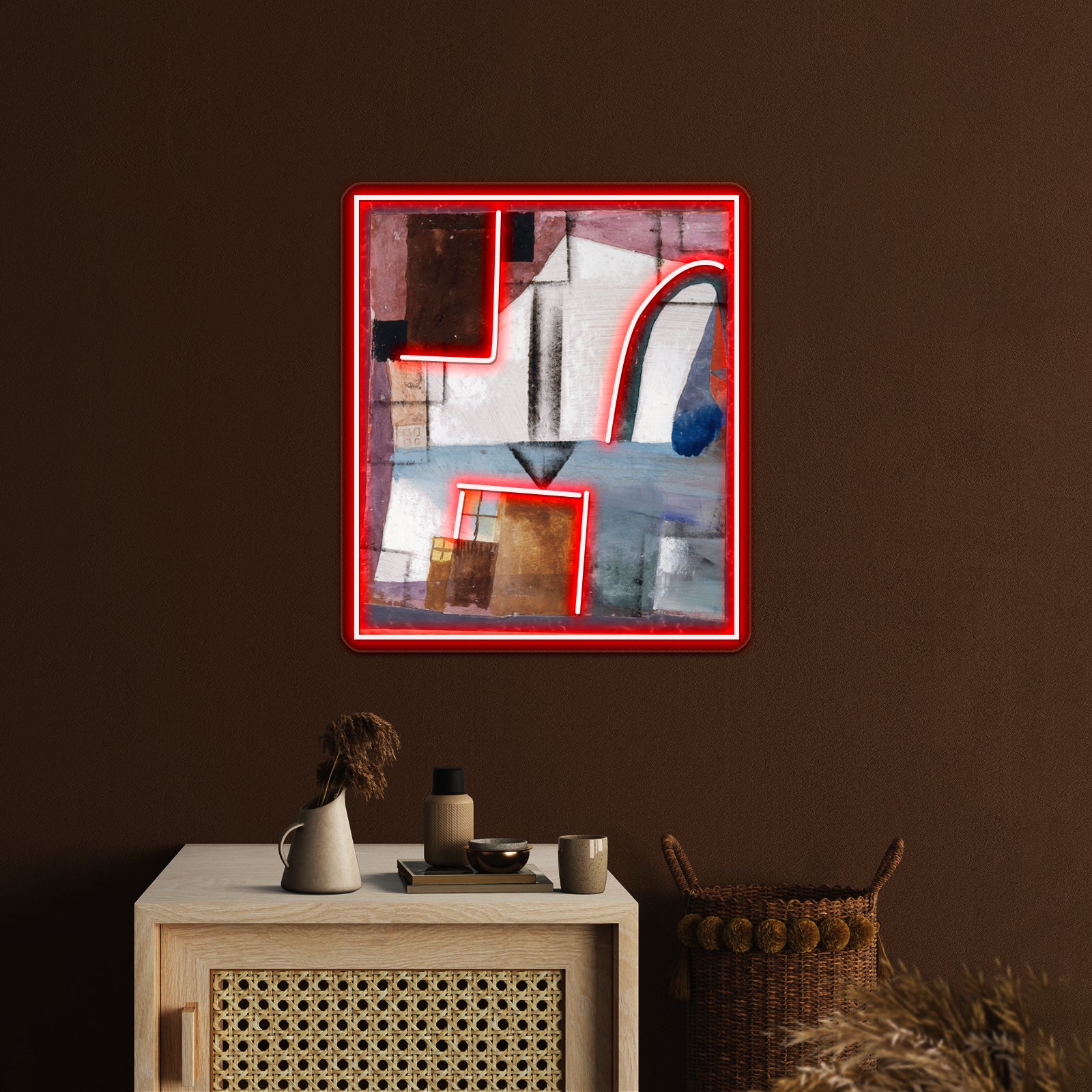 Paul Klee White Easter Ii Abstract Pattern Wall Artwork Neon Signs | Shineneon