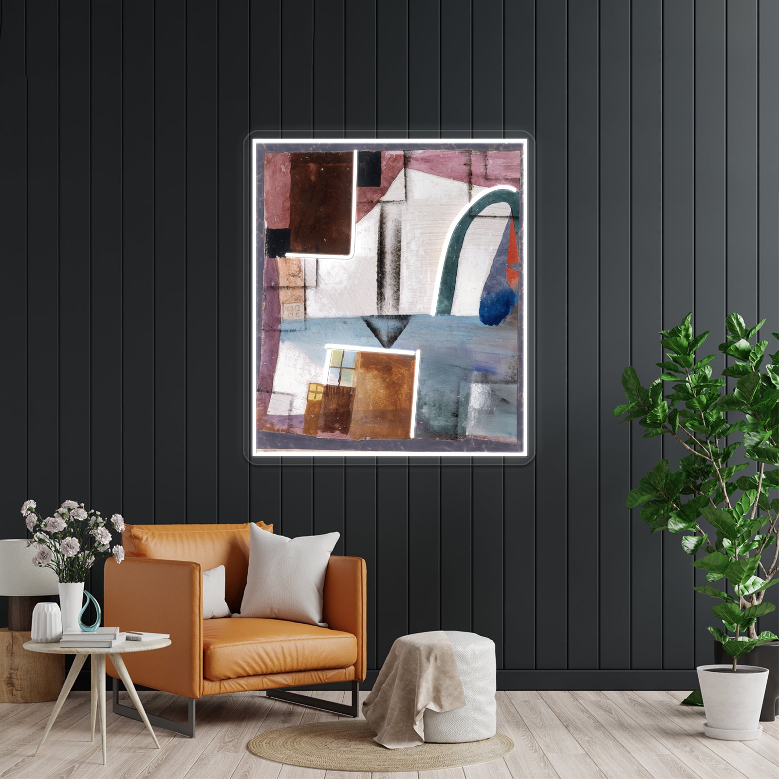 Paul Klee White Easter Ii Abstract Pattern Wall Artwork Neon Signs | Shineneon