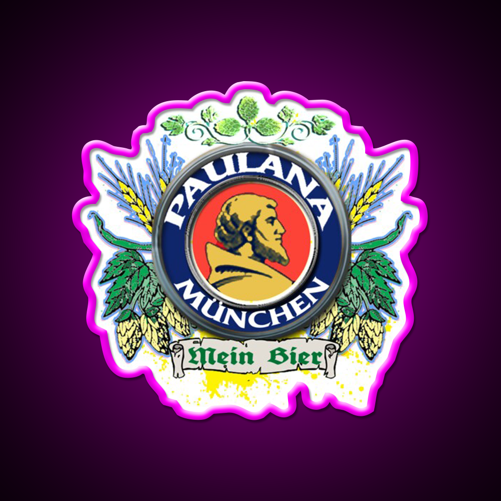 Paulaner Munchen Beer One Of Germanys Beer Bar Decor Led Neon Sign Rgb Color - Neon sign mounted on wall in room