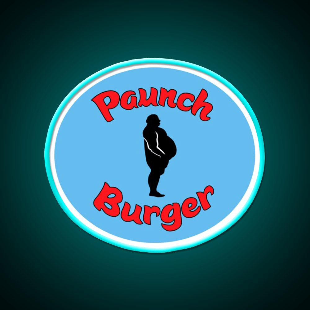 Paunch Burger Logo Parks Recreation Led Neon Sign For Burger Place Rgb Color - Shineneon