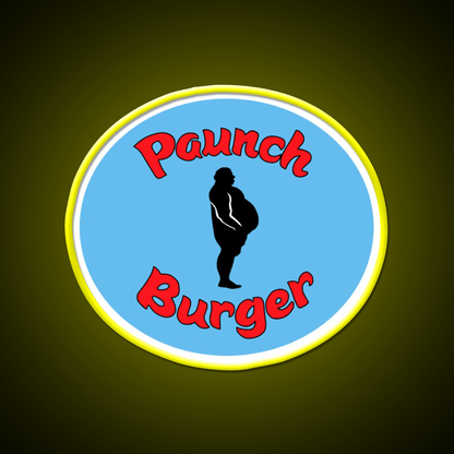 Paunch Burger Logo Parks Recreation Led Neon Sign For Burger Place Rgb Color - Shineneon