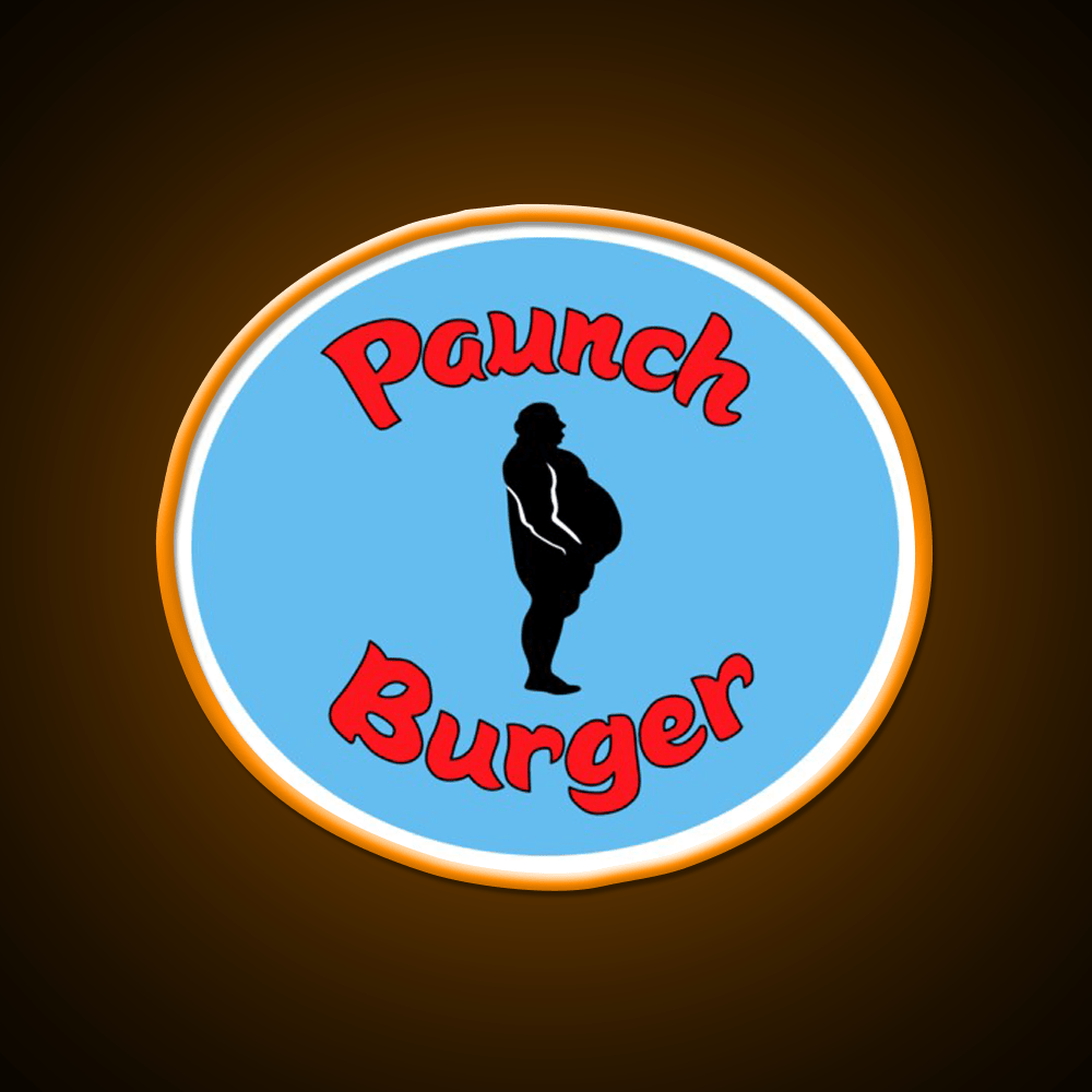 Paunch Burger Logo Parks Recreation Led Neon Sign For Burger Place Rgb Color - Shineneon