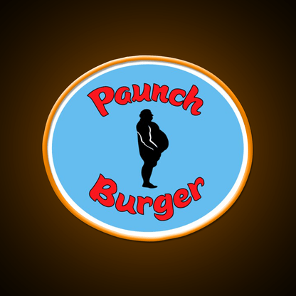 Paunch Burger Logo Parks Recreation Led Neon Sign For Burger Place Rgb Color - Shineneon