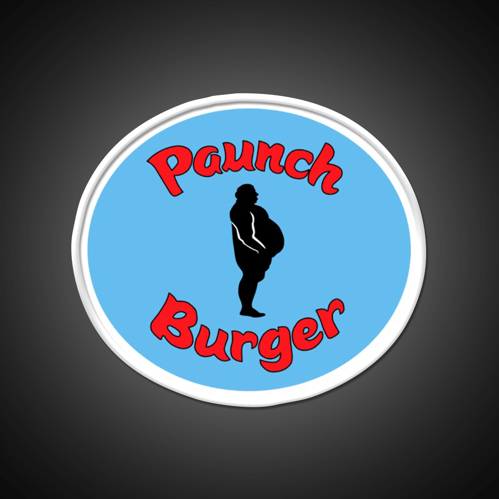 Paunch Burger Logo Parks Recreation Led Neon Sign For Burger Place Rgb Color - Shineneon