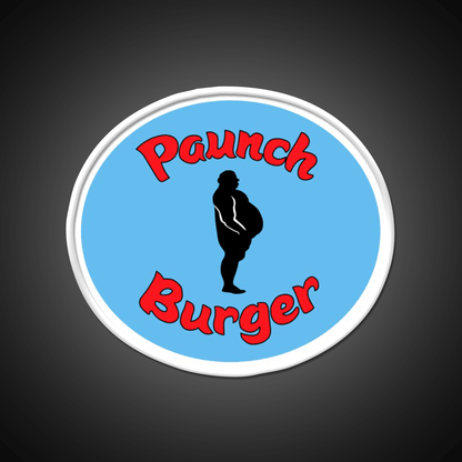 Paunch Burger Logo Parks Recreation Led Neon Sign For Burger Place Rgb Color - Shineneon