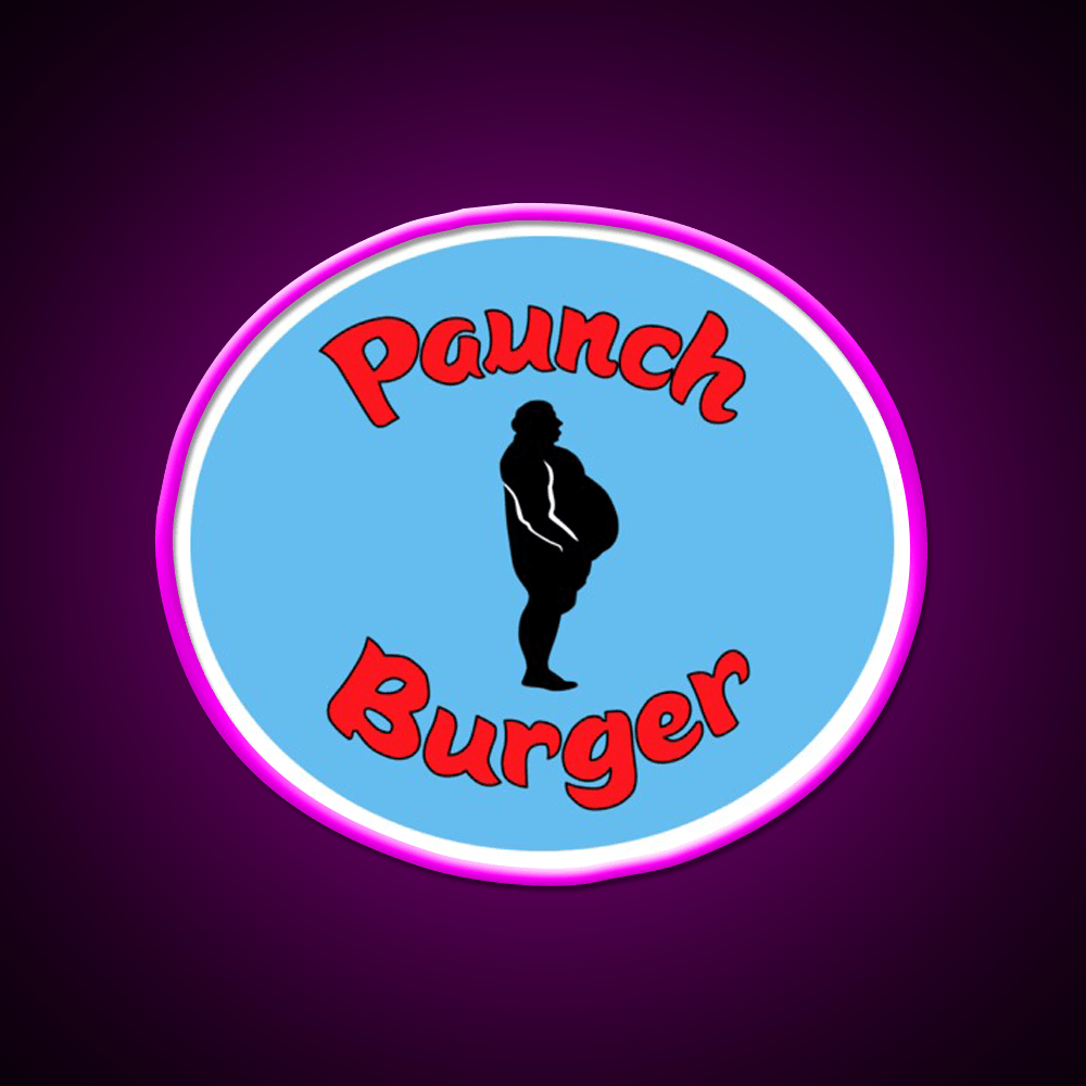 Paunch Burger Logo Parks Recreation Led Neon Sign For Burger Place Rgb Color - Shineneon