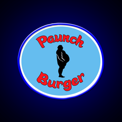 Paunch Burger Logo Parks Recreation Led Neon Sign For Burger Place Rgb Color - Shineneon