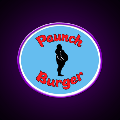 Paunch Burger Logo Parks Recreation Led Neon Sign For Burger Place Rgb Color - Shineneon