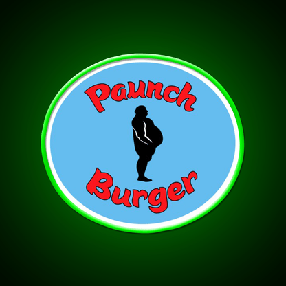 Paunch Burger Logo Parks Recreation Led Neon Sign For Burger Place Rgb Color - Shineneon