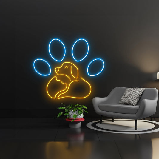 Paw Dog Cat Led Sign