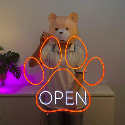 Paw Dog Open Led Neon Sign Dog Led Neon Sign | Shineneon