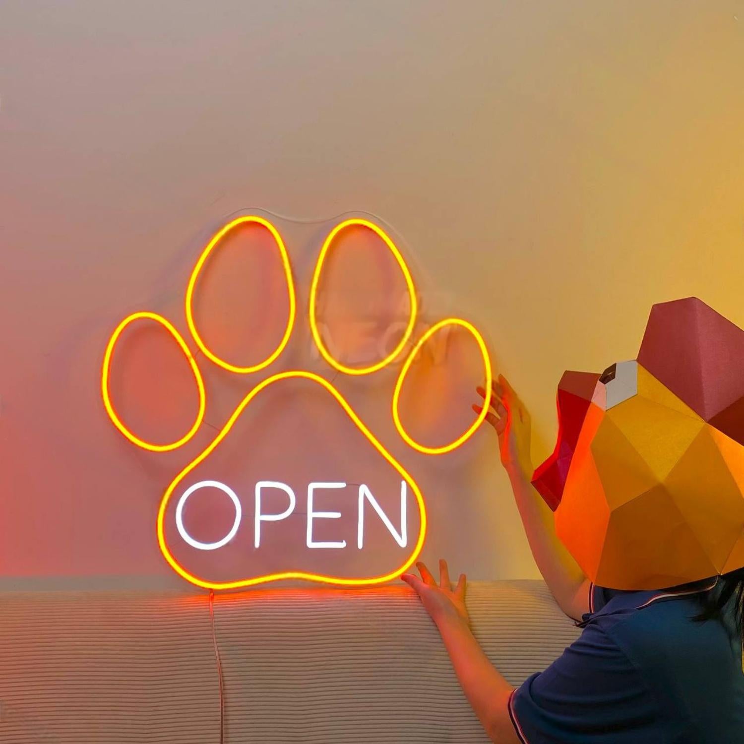 Paw Dog Open Led Neon Sign Dog Led Neon Sign | Shineneon
