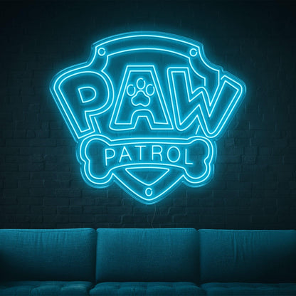 Paw Patrol Yellow Shield Dog Bone Led Neon Sign For Kids Room | Shineneon