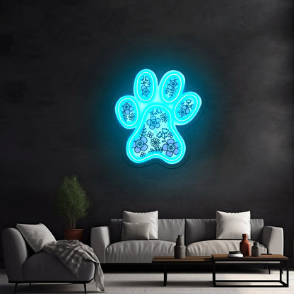 Paw Print Artwork Neon Sign Art