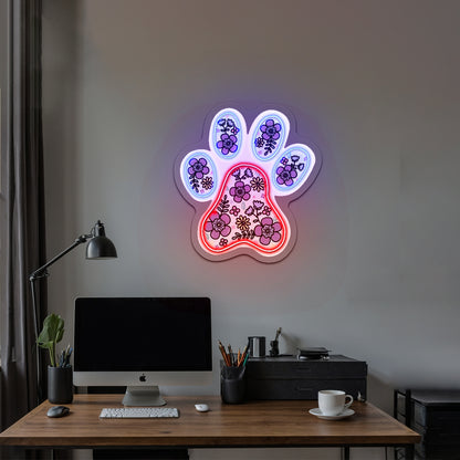 Paw Print Artwork Neon Sign Art