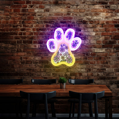 Paw Print Artwork Neon Sign Art