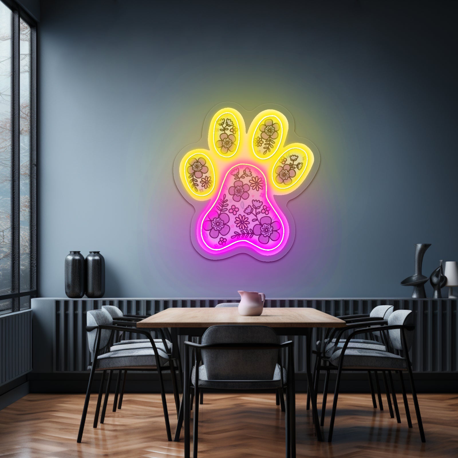 Paw Print Artwork Neon Sign Art