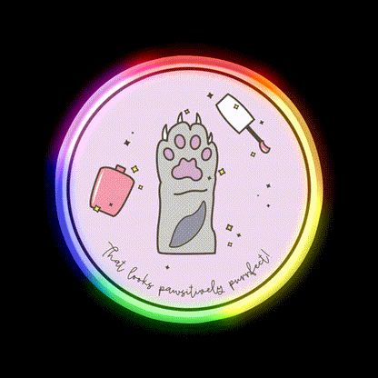 Pawsitively Purrfect Cat Paw Nail Salon Led Neon Sign Rgb Color - LED neon sign close-up detail