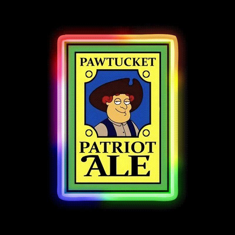 Pawtucket Patriot Ale Beer Bar Decor Led Neon Sign Rgb Color - LED neon sign close-up detail