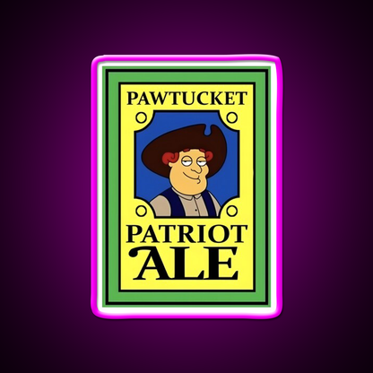 Pawtucket Patriot Ale Beer Bar Decor Led Neon Sign Rgb Color - Neon sign mounted on wall in room