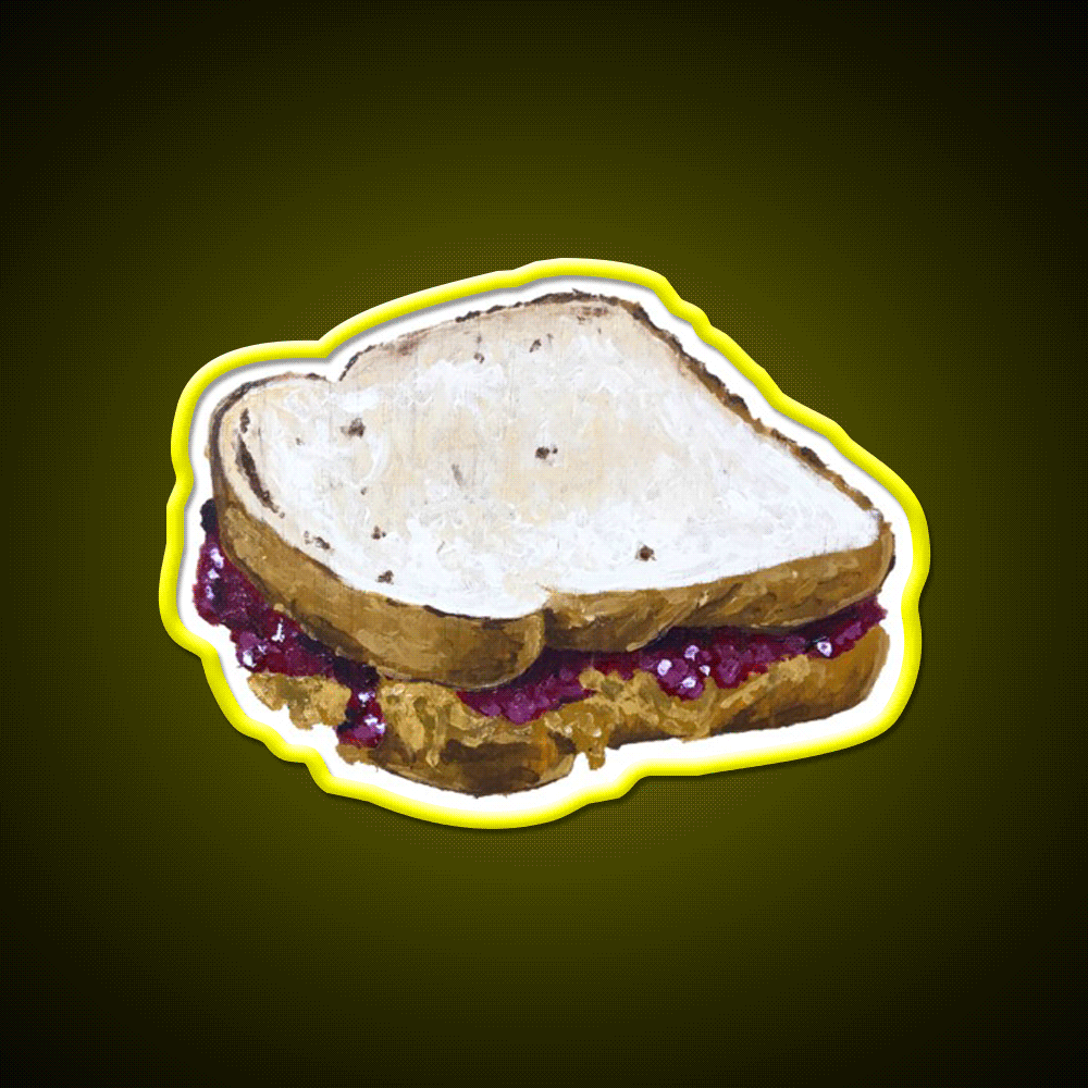 Pb And J Snack Food Led Neon Sign Rgb Color - Custom LED neon sign front view