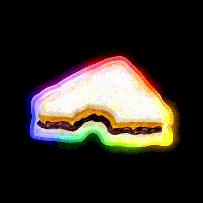Pb J Snack Food Led Neon Sign Rgb Color - LED neon sign close-up detail