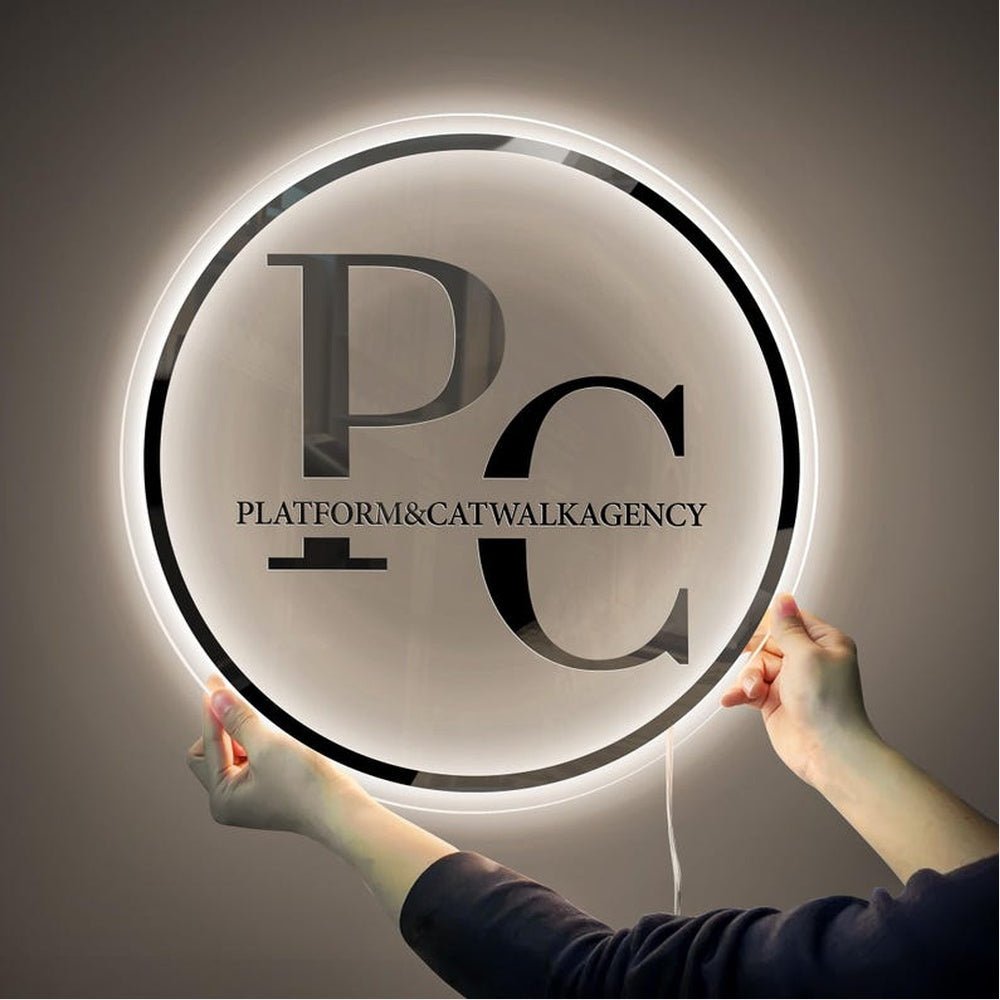 Pc Platform And Catwalk Agent Acrylic Business Logo Sign - Shineneon