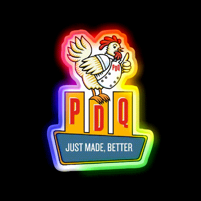 Pdq Fast Food Led Neon Sign For Burger Place Rgb Color - LED neon sign close-up detail