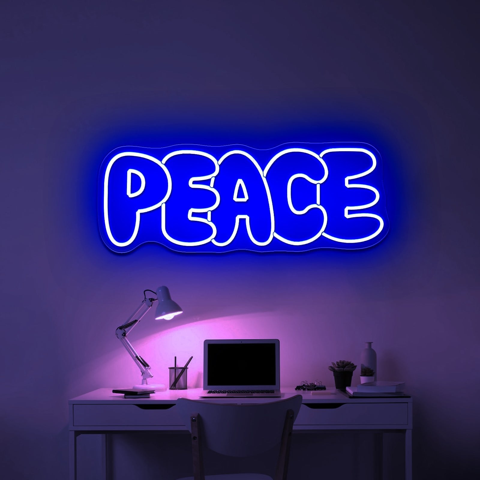 Peace Colorful Led Neon Signs Wall Art Words - Shineneon