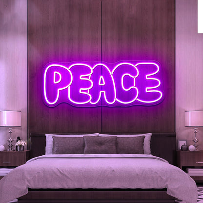 Peace Colorful Led Neon Signs Wall Art Words - Shineneon