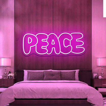 Peace Colorful Led Neon Signs Wall Art Words - Shineneon