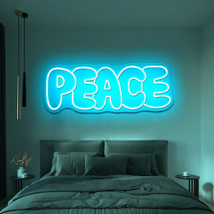 Peace Colorful Led Neon Signs Wall Art Words