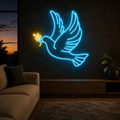 Peace Dove In Flight LED Neon Sign - Shineneon