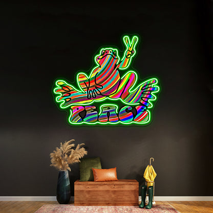 Peace Frog Wall Artwork Neon Signs