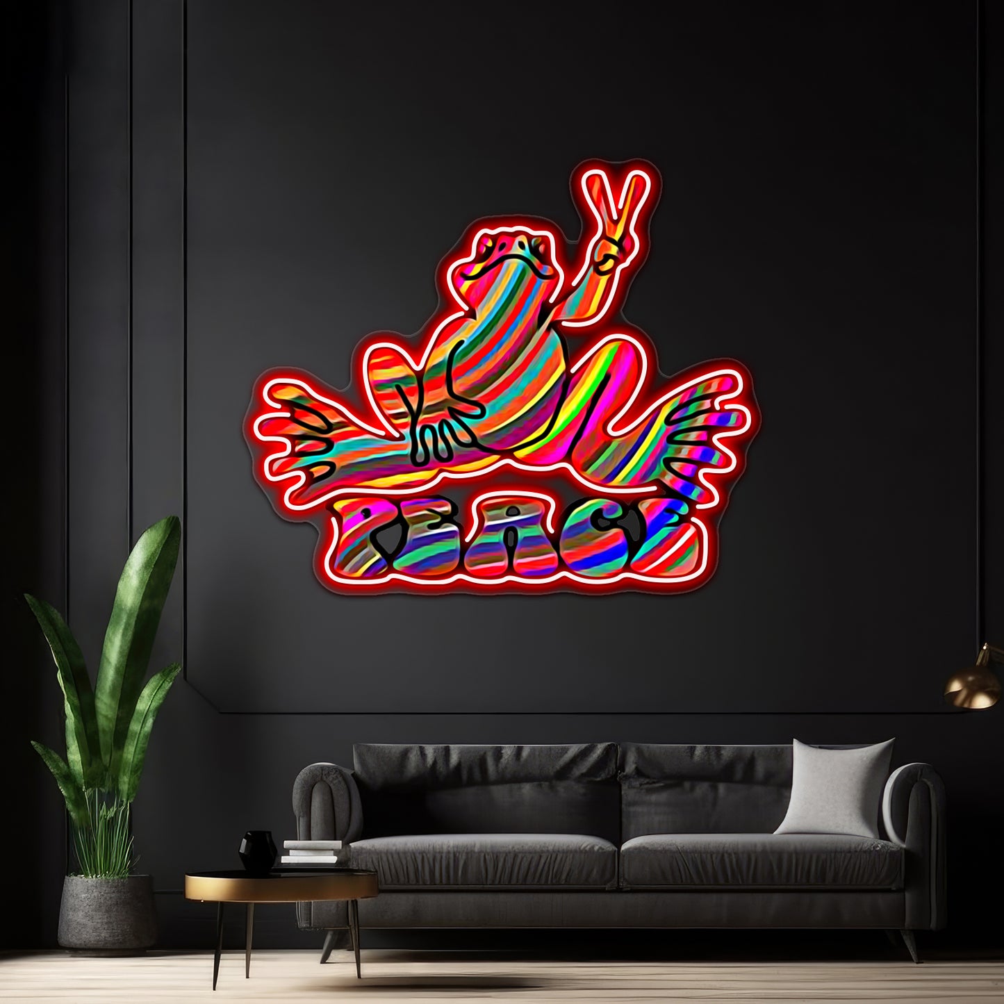 Peace Frog Wall Artwork Neon Signs