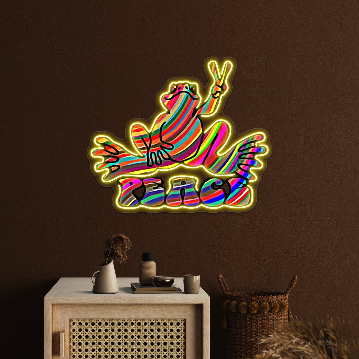 Peace Frog Wall Artwork Neon Signs