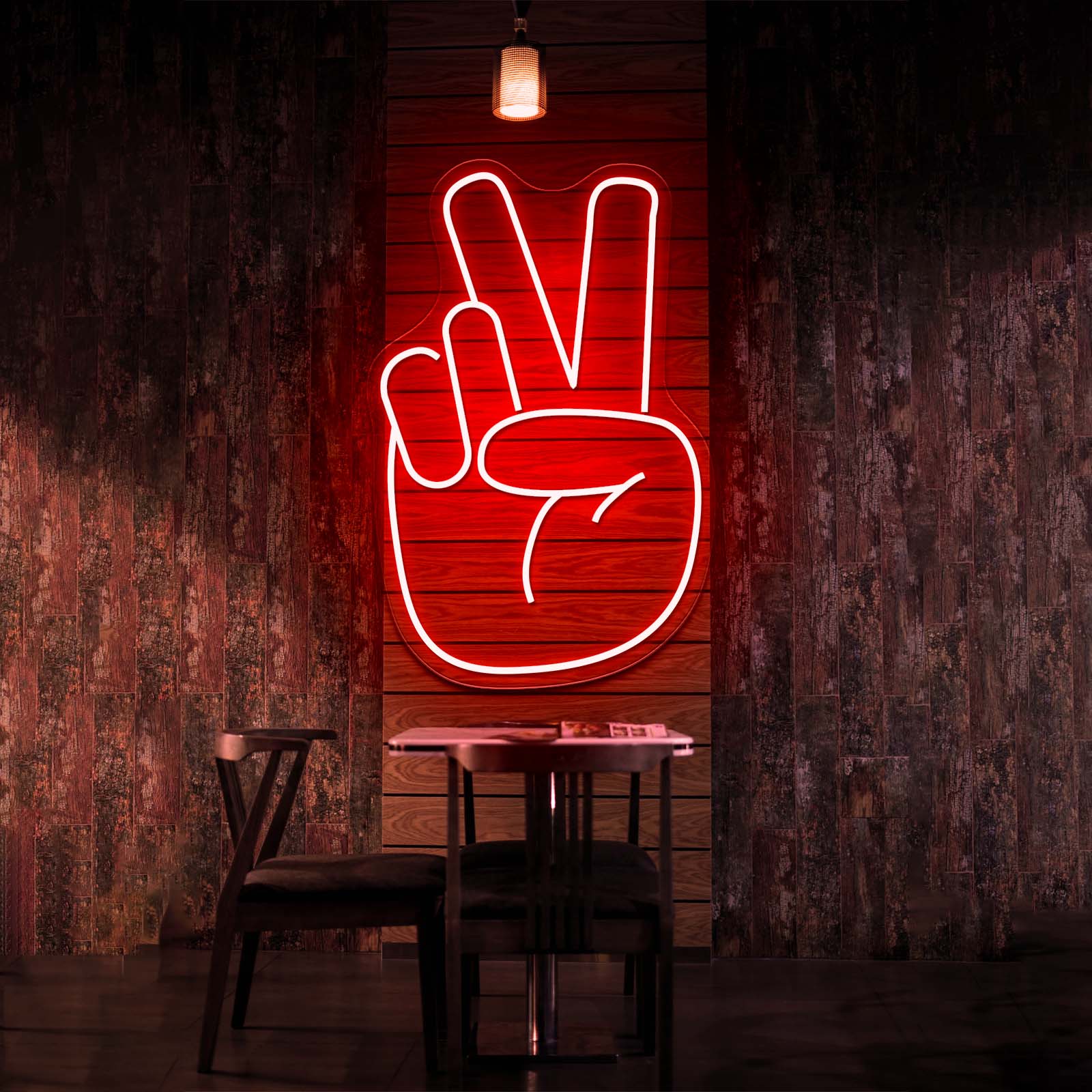 Peace Hand Cheap Neon Signs - Custom LED neon sign front view