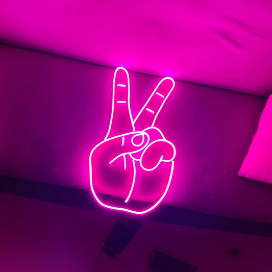 Peace Hand Neon Sign