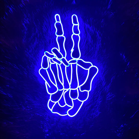 Peace Hand Neon Sign Wall Decor