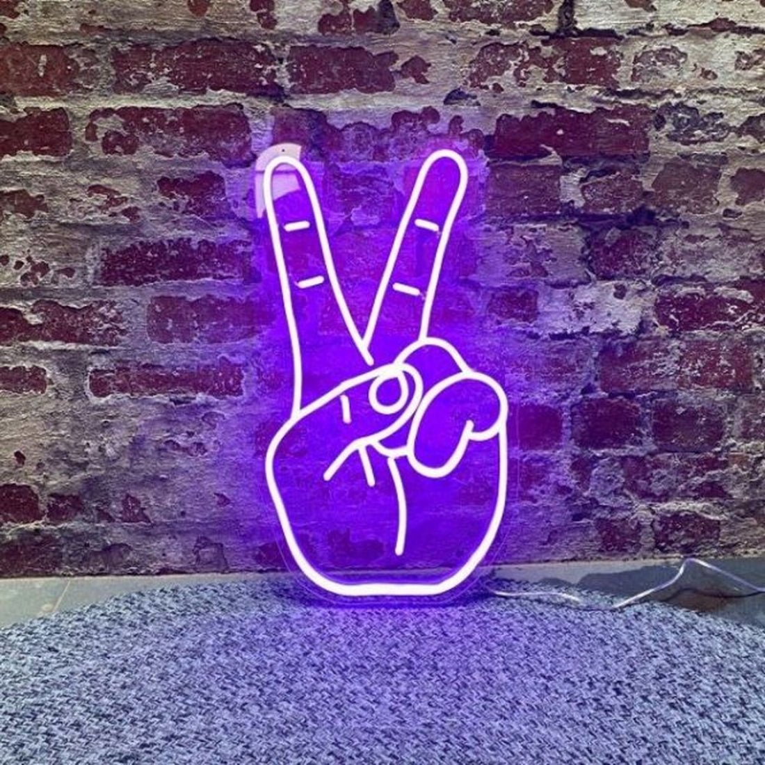 Peace Hand Symbol Led Sign Business Neon Sign - Shineneon