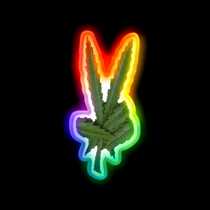 Peace Leaf Hemp Inspired Green Leaf Led Neon Sign Rgb Color - LED neon sign close-up detail