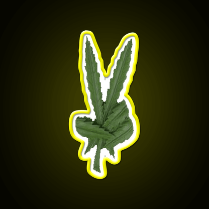 Peace Leaf Hemp Inspired Green Leaf Led Neon Sign Rgb Color - Shineneon