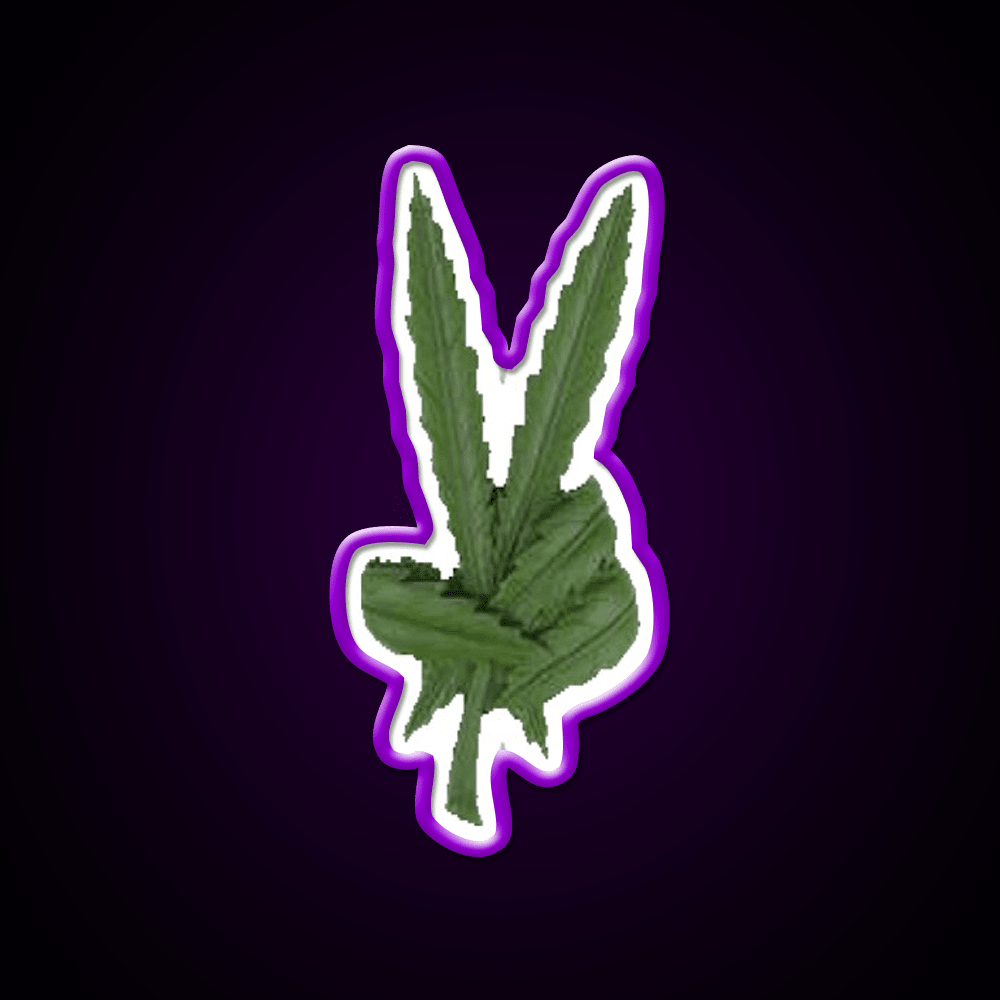 Peace Leaf Hemp Inspired Green Leaf Led Neon Sign Rgb Color - Shineneon